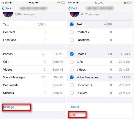 manage clear cache