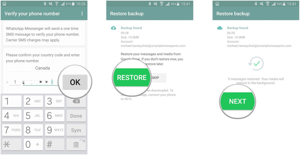 restore whatsapp backup
