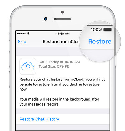 restore whatsapp stickers from android iphone from icloud backup