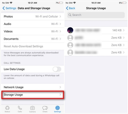 storage usage