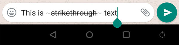 strikethrough text in whatsapp