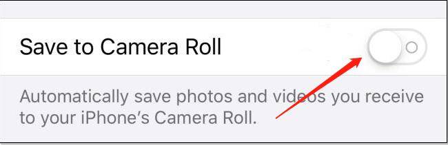 turn off save to camera roll