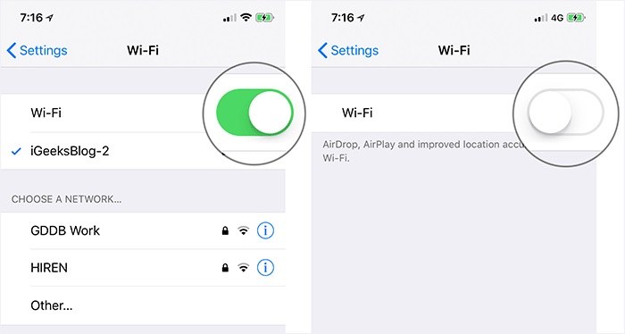 turn off wifi