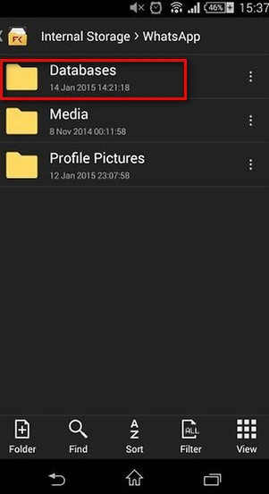 banco de dados do WhatsApp