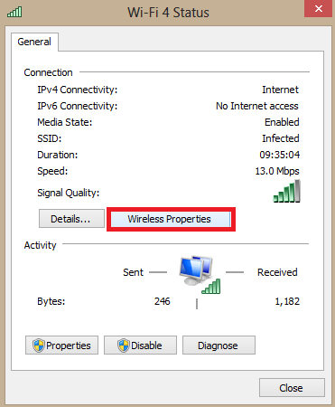 Klicken Sie auf WLAN-Eigenschaften
