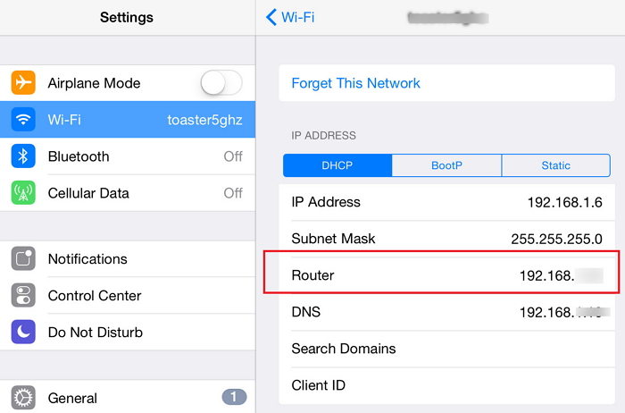 router ip address