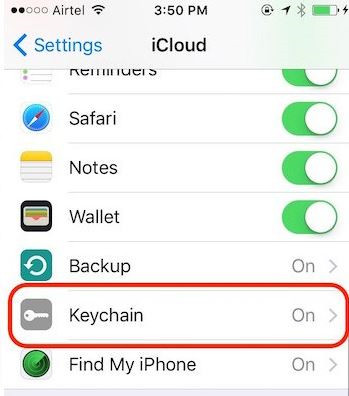 forgot icloud keychain password