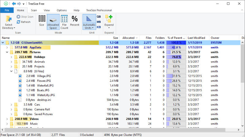 treesize windows 10