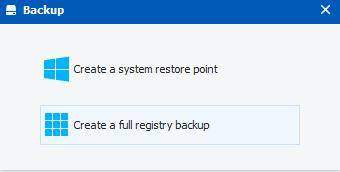 backup registry