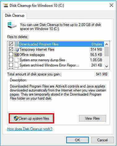 reclaim disk space after windows 10 upgrade