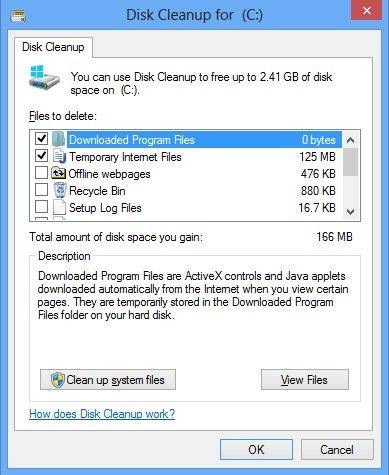 Windows Vis Disk Cleanup dejó de funcionar