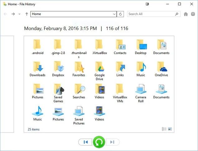 restore files