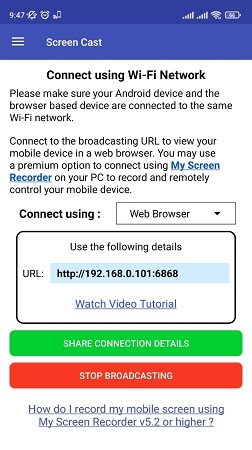 screen cast android to pc
